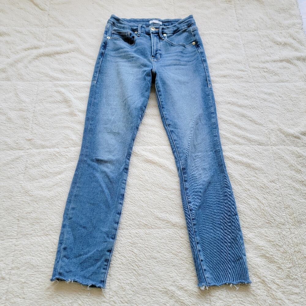Good American Raw Hem High Rise Skinny Jeans - Picture 2 of 5